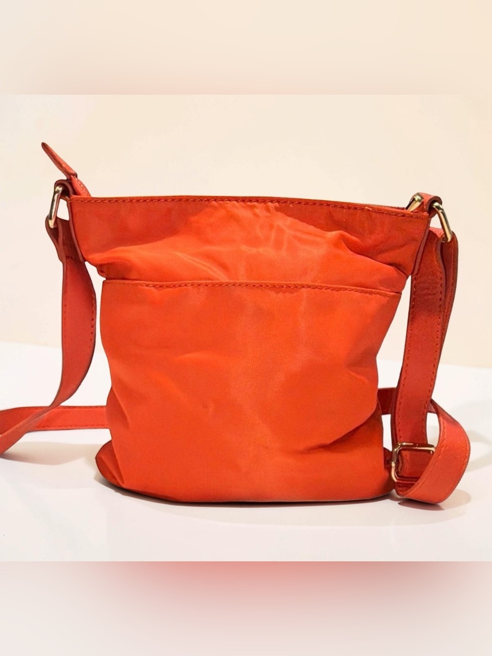 Co-Lab by Christopher Kon Nylon Crossbody Bag Orange Lightweight Travel Purse - Picture 2 of 12